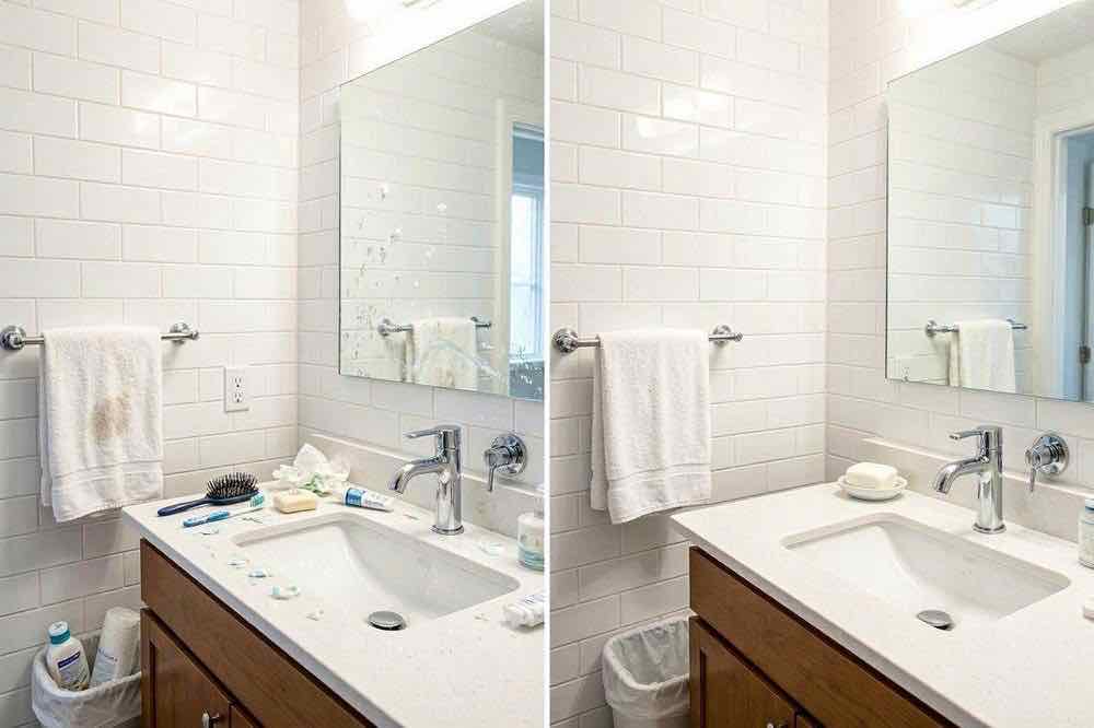 Bathroom before and after cleaning, Belfast